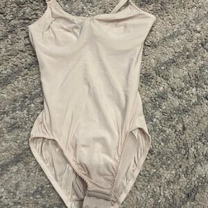 Vintage 80s/90s OLGA Nude Teddy Shapewear Bodysuit Size 34D lingerie  s